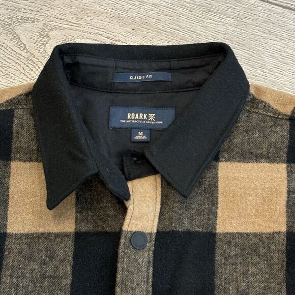 Roark Nordsman Wool Blend Snap Front Flannel Shirt Shacket Gorpcore Winter Med - Picture 4 of 8